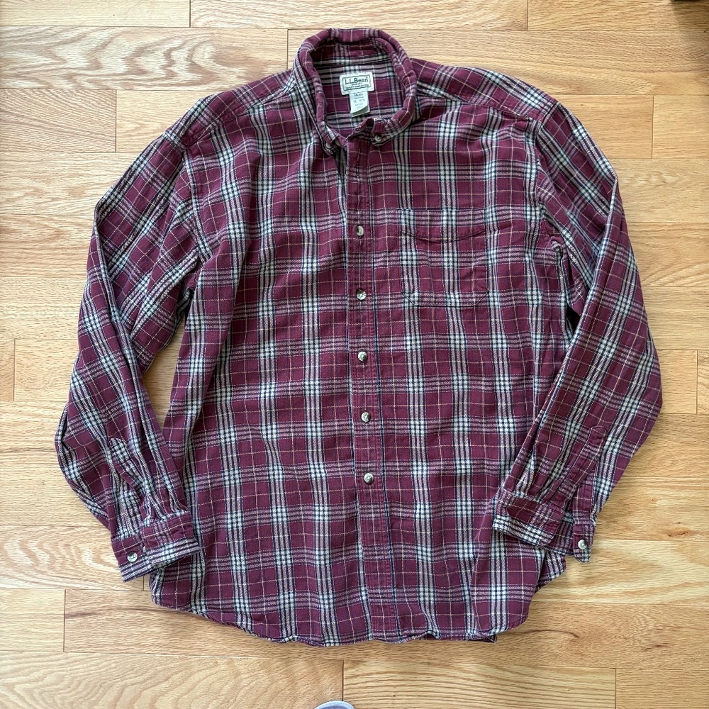 Vintage mens cotton flannel LL Bean shirt size XL